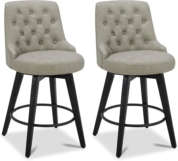 Zhuxiang Modern Swivel Bar Stools With Back Upholstered Fabric