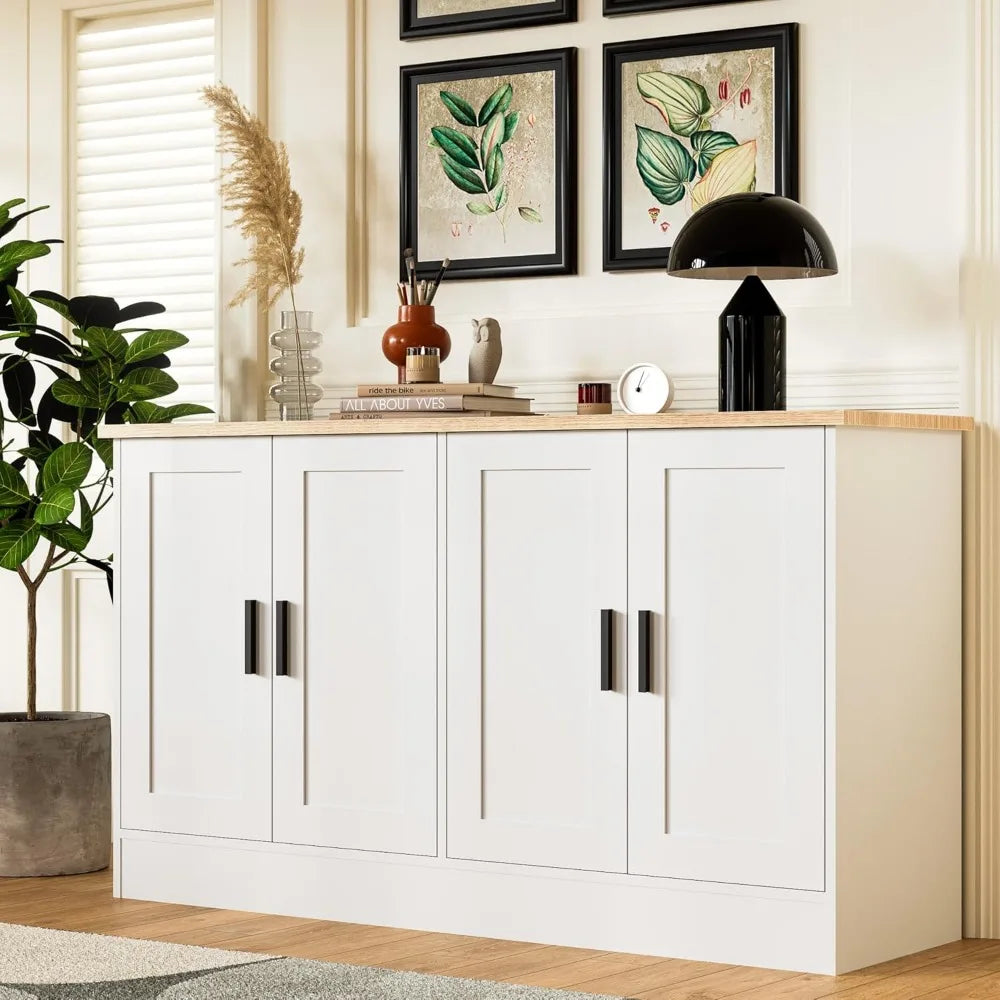 Buffet Cabinet With Adjustable Shelf Doors Coffee Bar Living Room