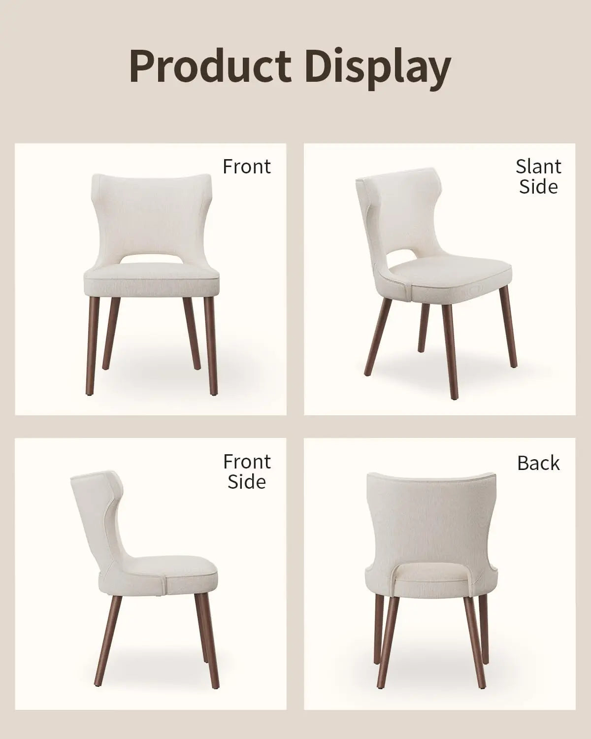 Wooden Dining Chairs Set Of 4 Modern Farmhouse Upholstered