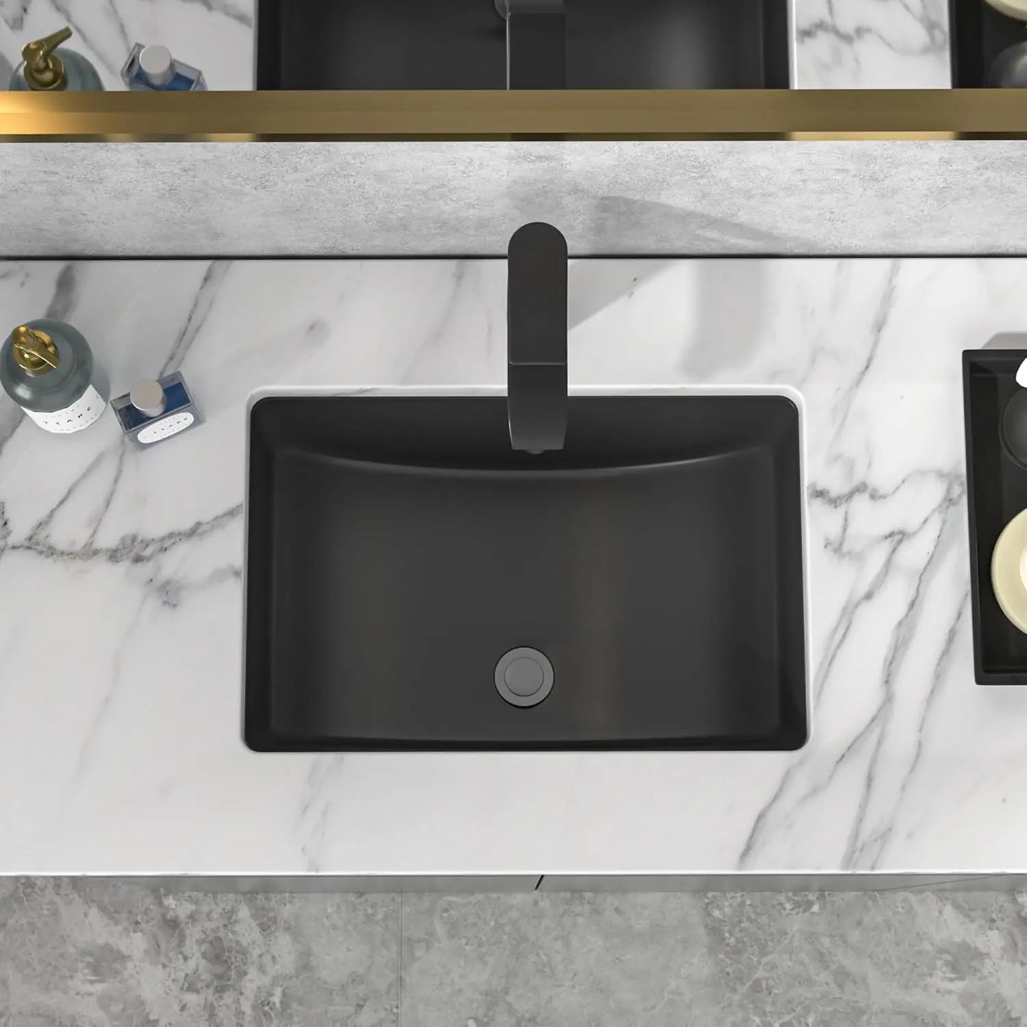 Ceramic Undermount Bathroom Sink Oval Vanity Basin With Overflow