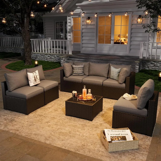 Outdoor Wicker Rattan Patio Furniture Set With Cushions
