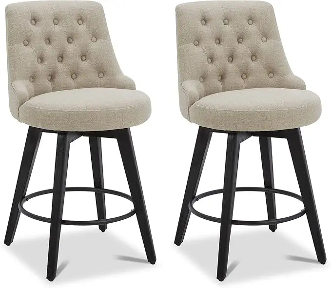 Zhuxiang Modern Swivel Bar Stools With Back Upholstered Fabric