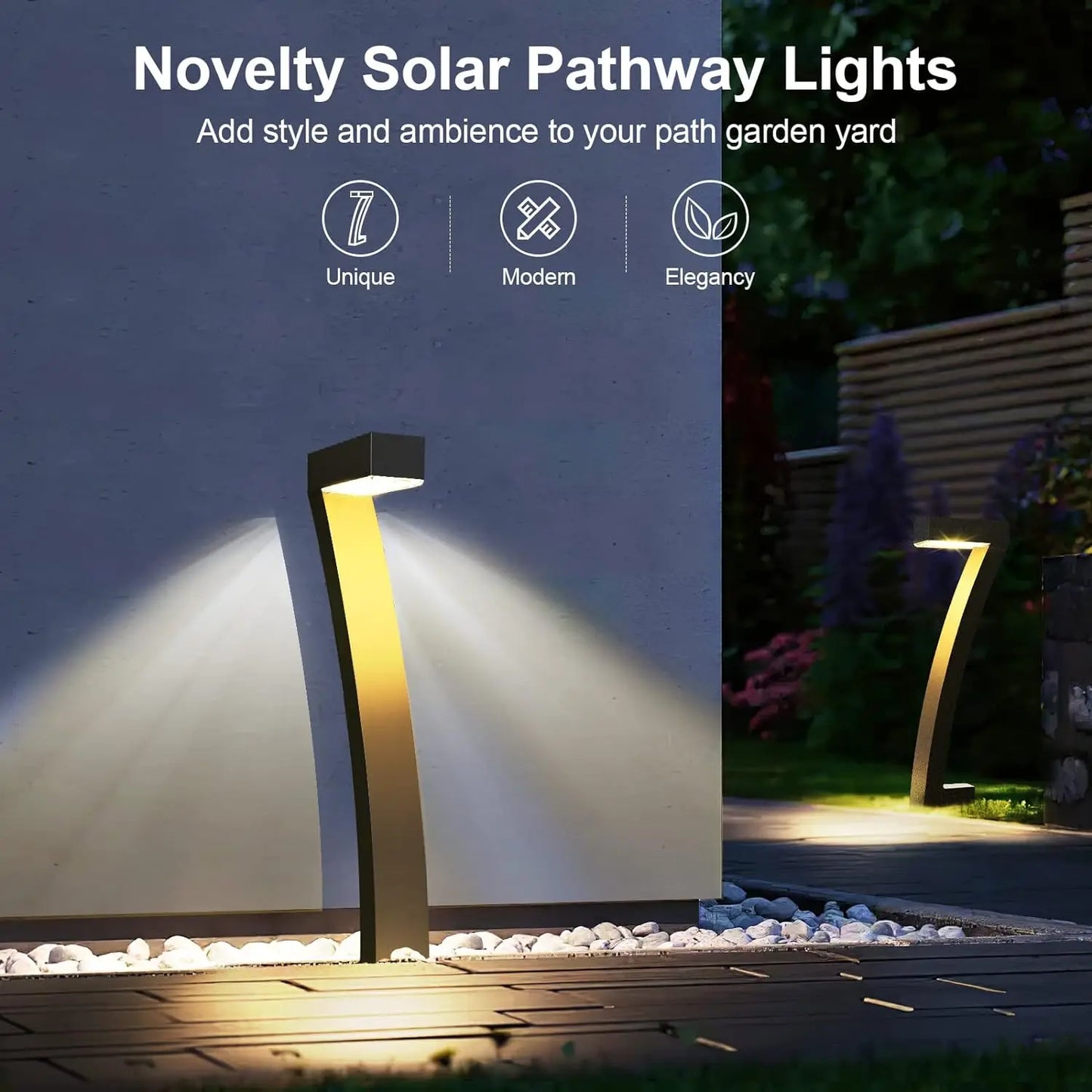 KPSTEK Solar Pathway Lights 6 Pack for Gardens Outdoor