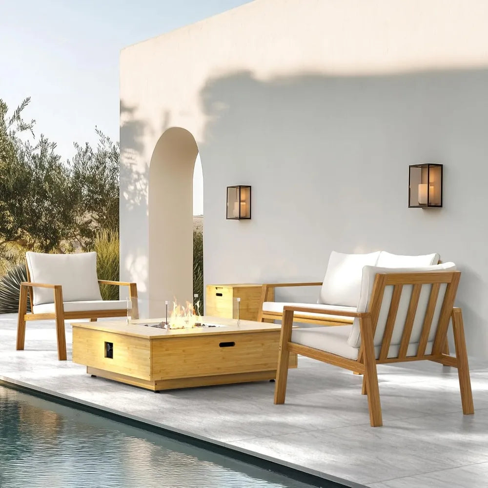 Sherbeck Outdoor Propane Fire Pit Table and Tank Cover