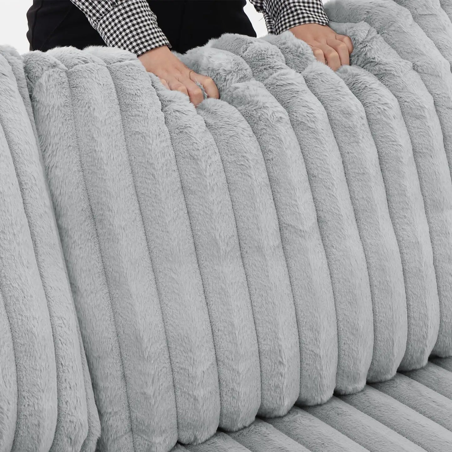 TODRANI U Shaped Sleeper Sectional Sofa With USB Ports