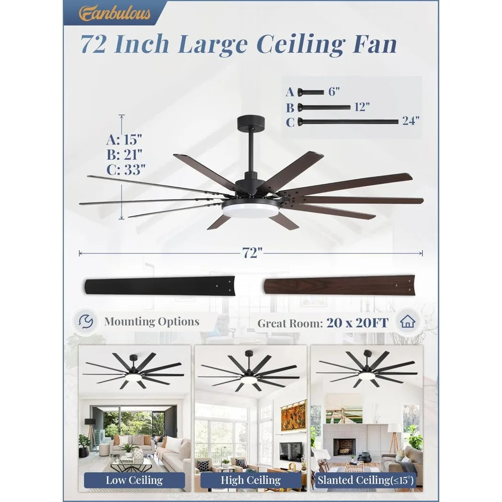 Nest N Yard Outdoor Ceiling Fan with Lights and Remote