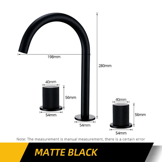 Bagnolux Deck Mounted Basin Faucet Dual Handle Hot Cold Mixer 360 Rotation