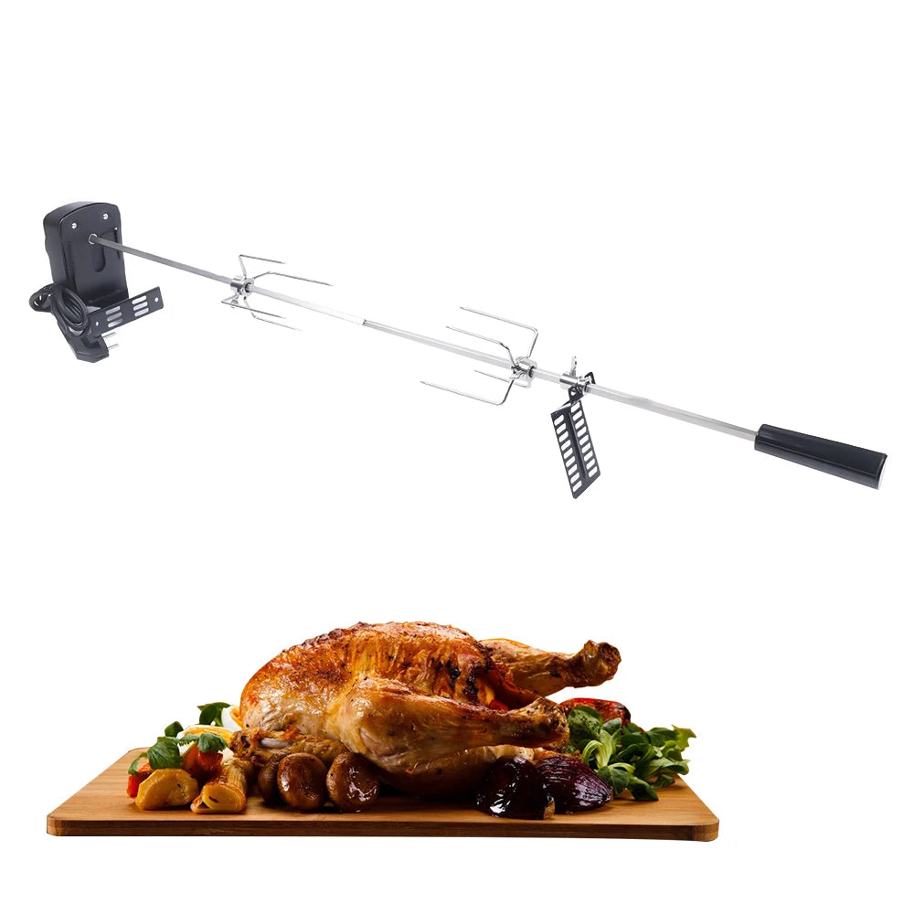 Electric BBQ Grill Spit Roaster Rotisserie Kit Outdoor