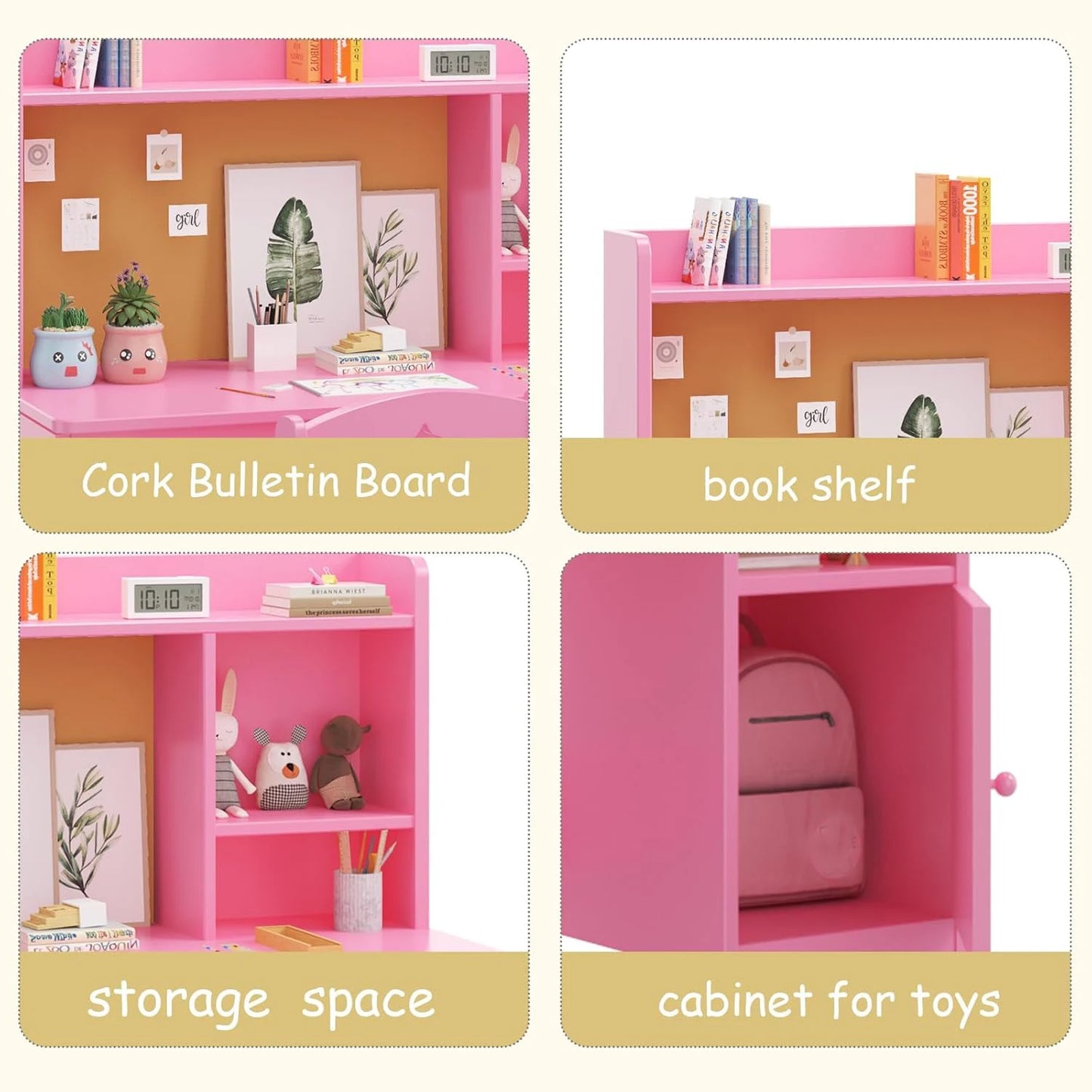 HobbyLane Kids Desk and Chair Set With Hutch Storage
