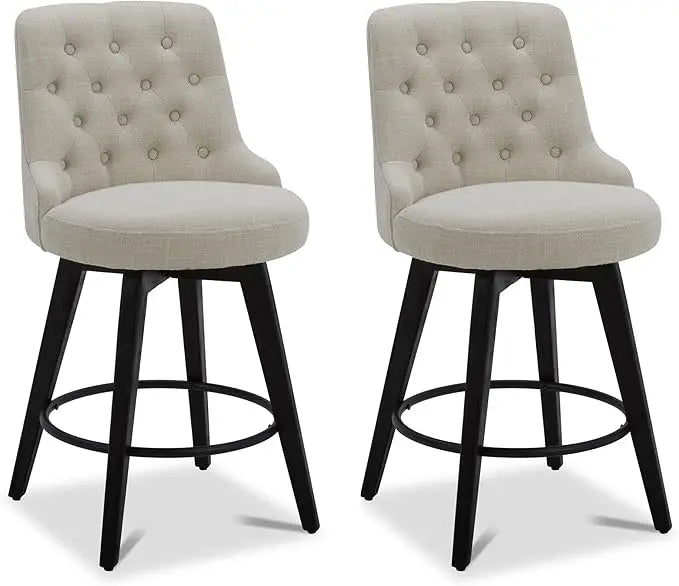 Zhuxiang Modern Swivel Bar Stools With Back Upholstered Fabric