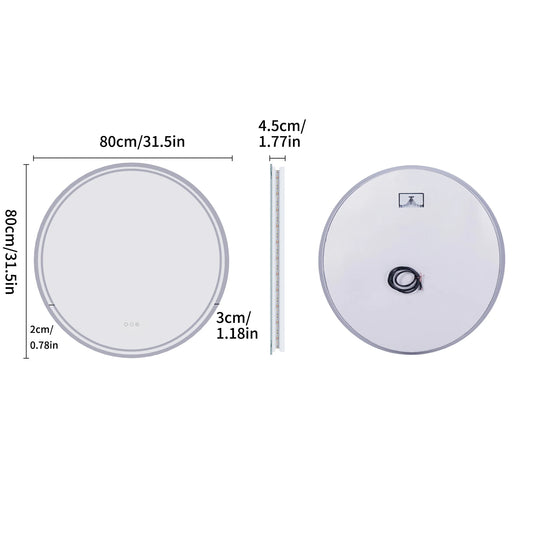 LUVODI Smart Bathroom Mirror With Dimmable Three Lighting Modes