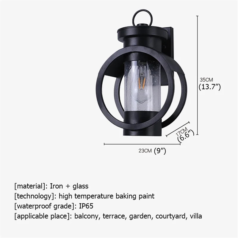 OUFULA Outdoor Wall Light Retro Sconce Lamp Waterproof Classic Decorative
