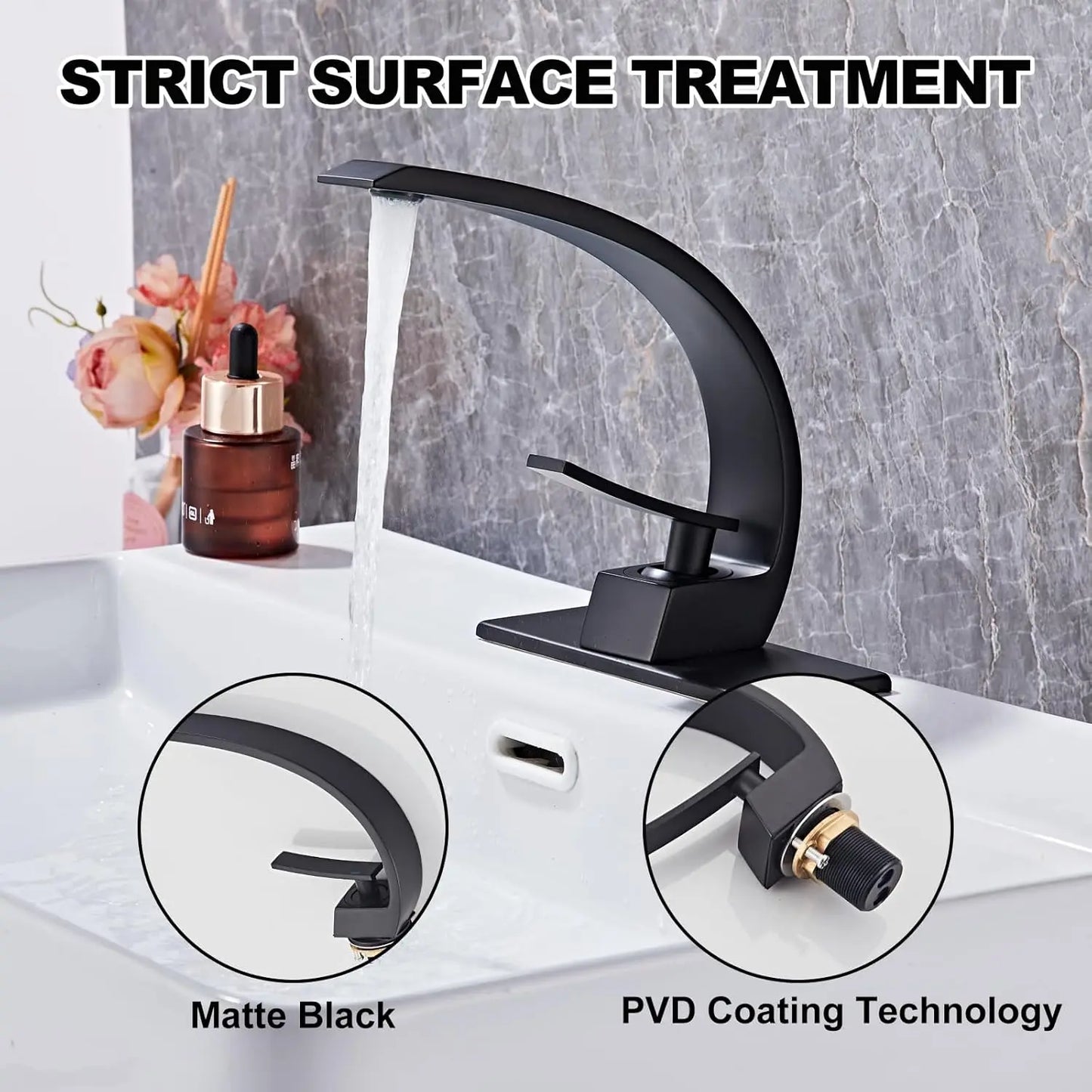 Single Hole Deck Mounted Bathroom Sink Faucet With Pop Up Drain Brass Lavatory