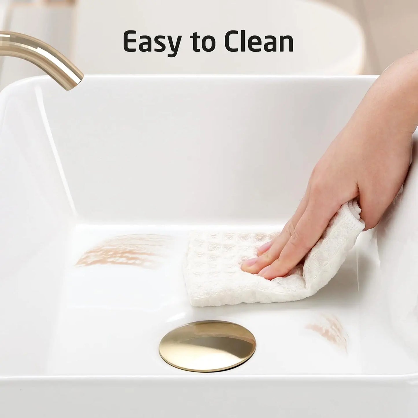 Rectangular Porcelain Vessel Sink for Bathroom Countertop Above Counter Vanity