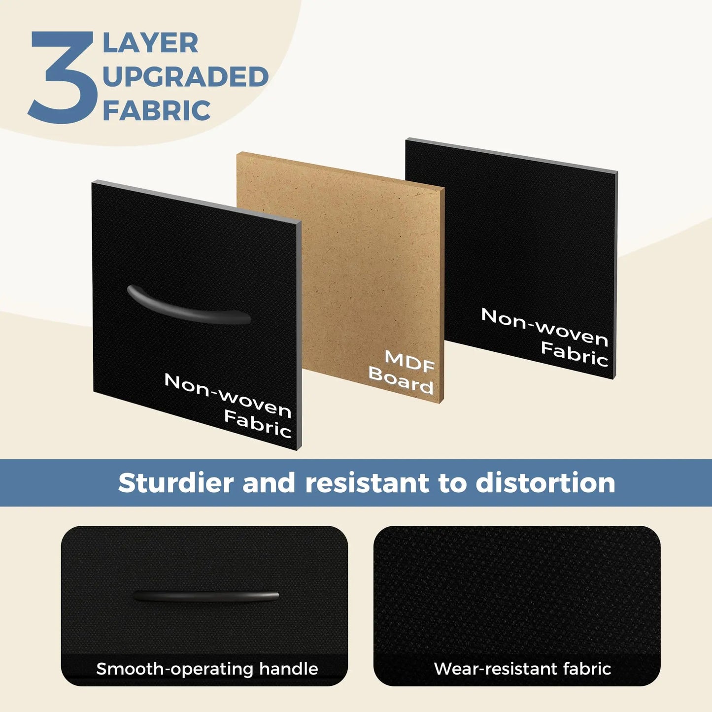 JHK Living Room Cabinet Entertainment Center With 9 Fabric Drawers