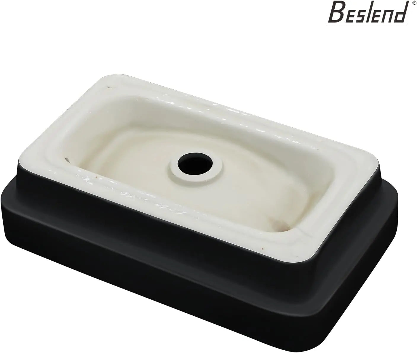 Semi Recessed Ceramic Bathroom Sink Modern Art Basin For Countertops