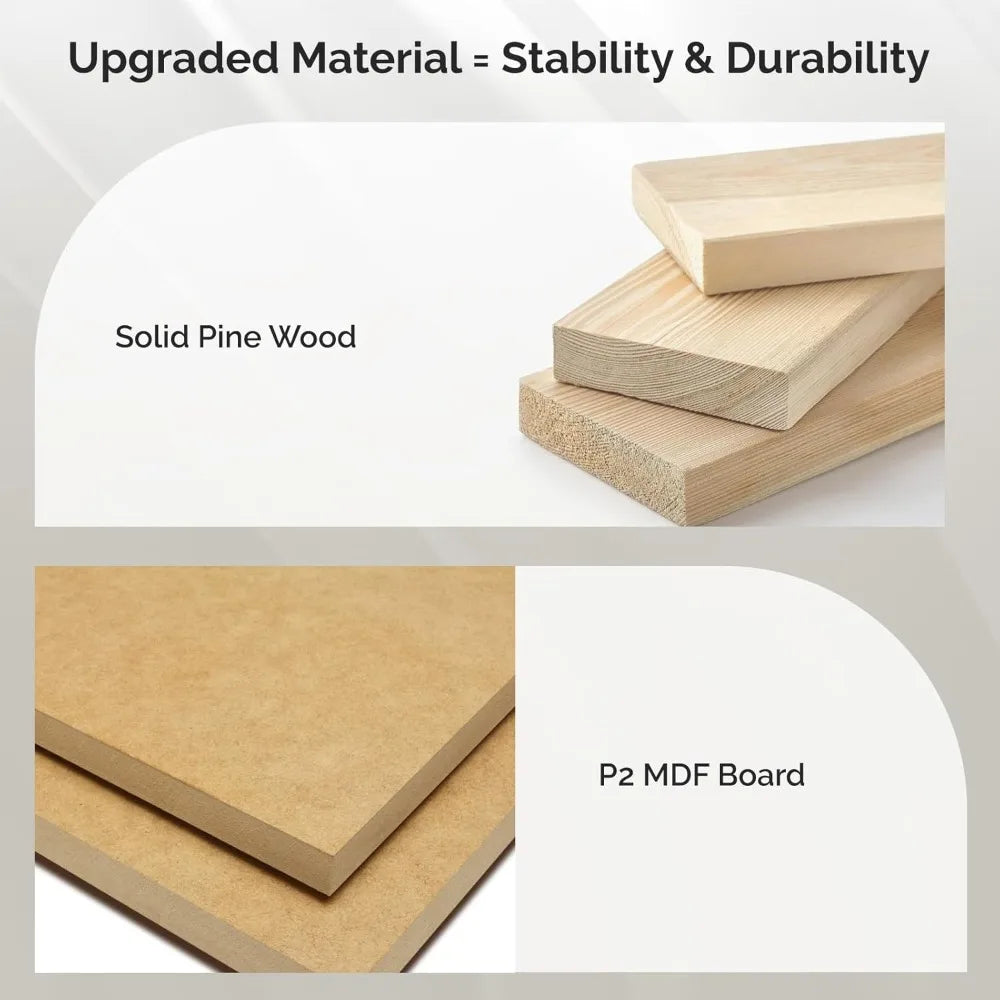 Ticify Nightstand Charging Station Wood Bedside Table