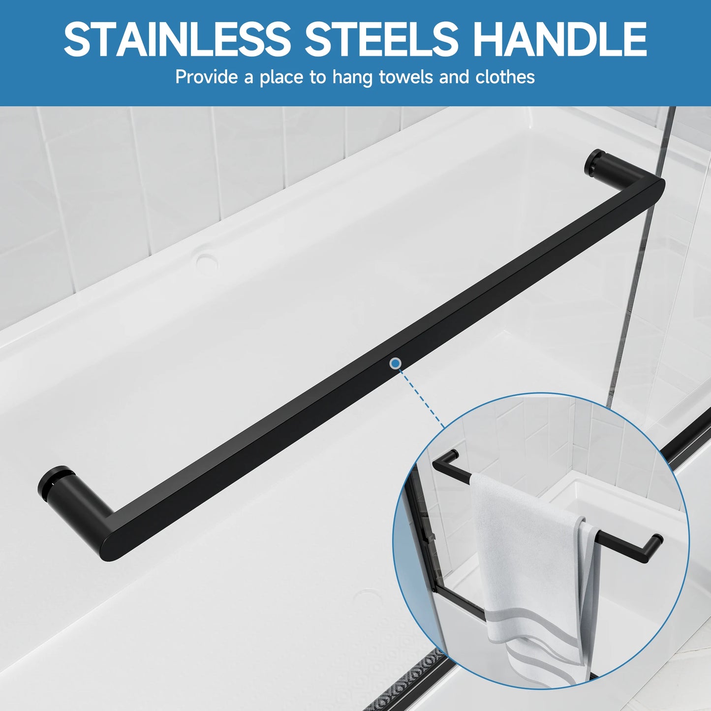 Sh.Kl Aluminum Framed Double Sliding Shower Door With Tempered Glass