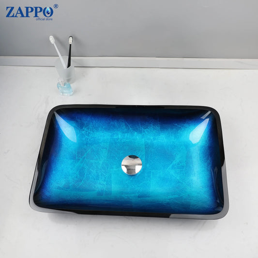 Torayvino ZAPPO Tempered Glass Vessel Sink with Waterfall Faucet