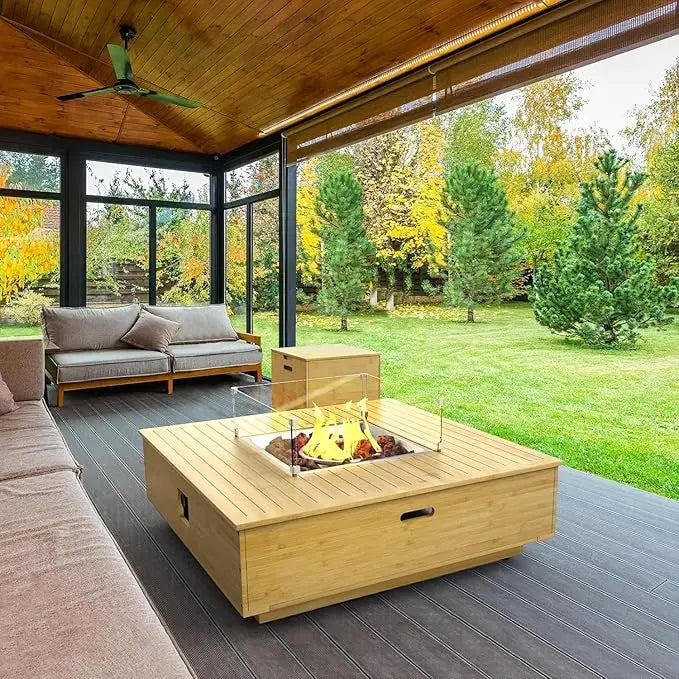 Sherbeck Outdoor Propane Fire Pit Table and Tank Cover