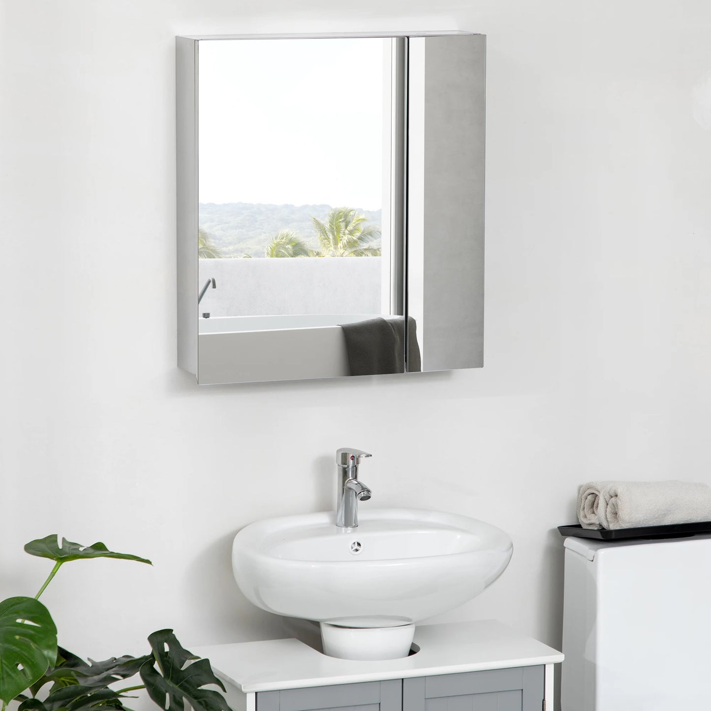 KLEANKIN Wall-Mounted Medicine Cabinet with Mirror