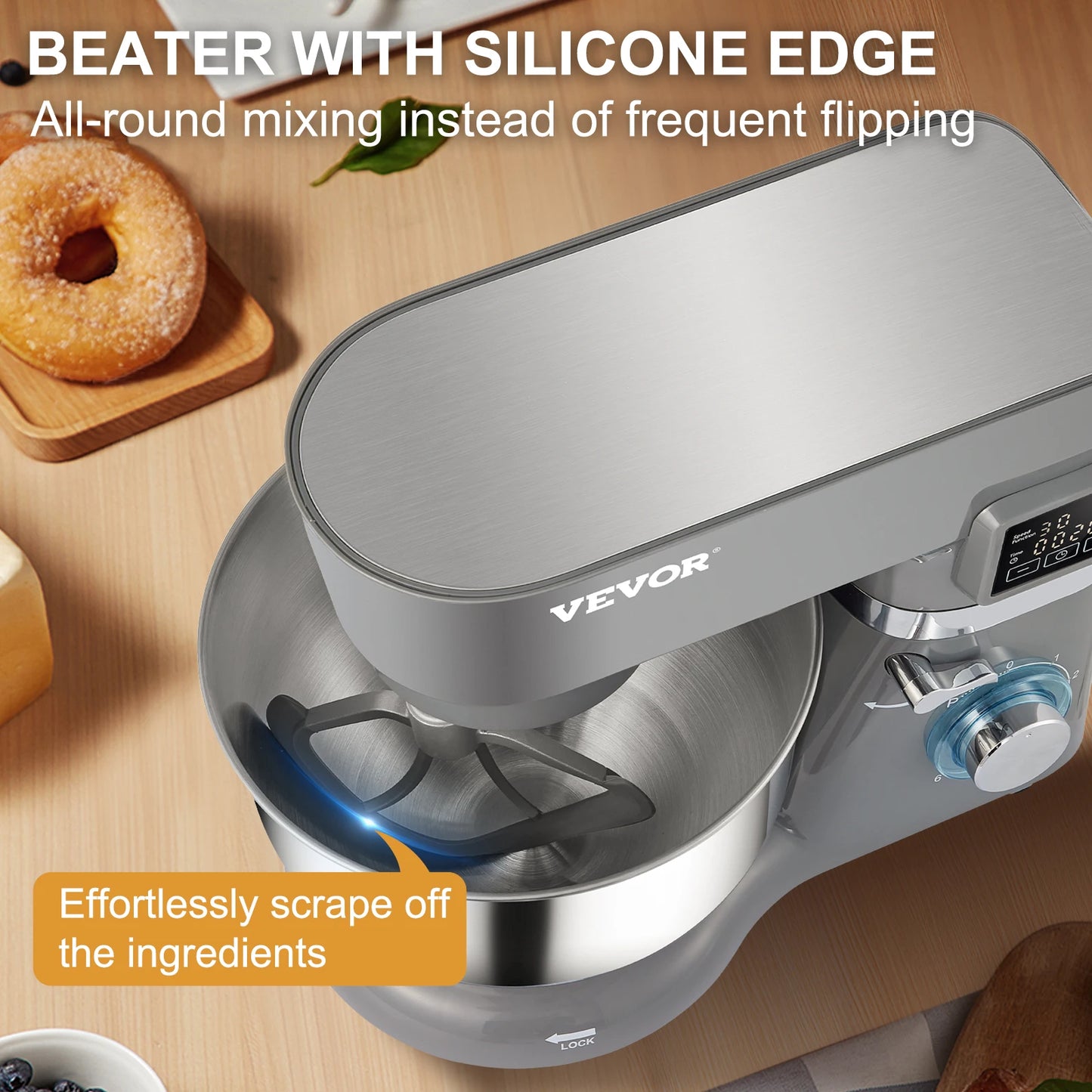 VEVOR Stand Mixer Electric Dough Mixer with 6 Speeds