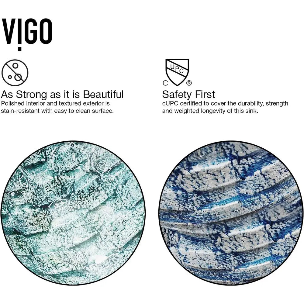 Tempered Glass Vessel Sink With NonStickShield QuickDrain TempGuard