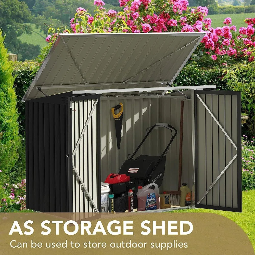 Feature Outdoor Storage Shed Iron With Lockable Door