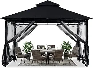 XMSJ Outdoor Gazebo With Mosquito Netting For Patios