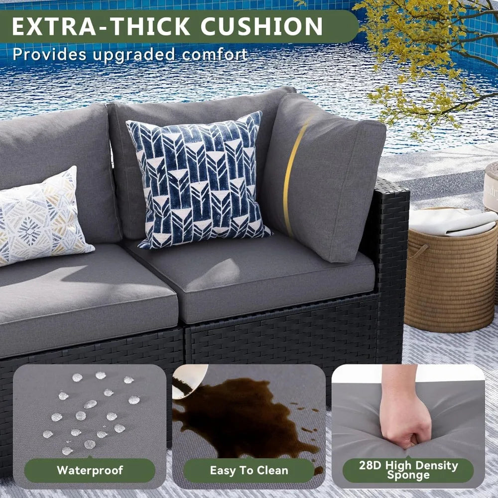 Outdoor Wicker Rattan Patio Furniture Set With Cushions