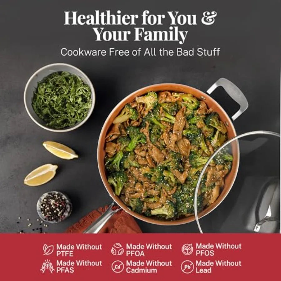 Nonstick Cookware Set With Lids Bakeware Dishwasher Safe Oven Safe