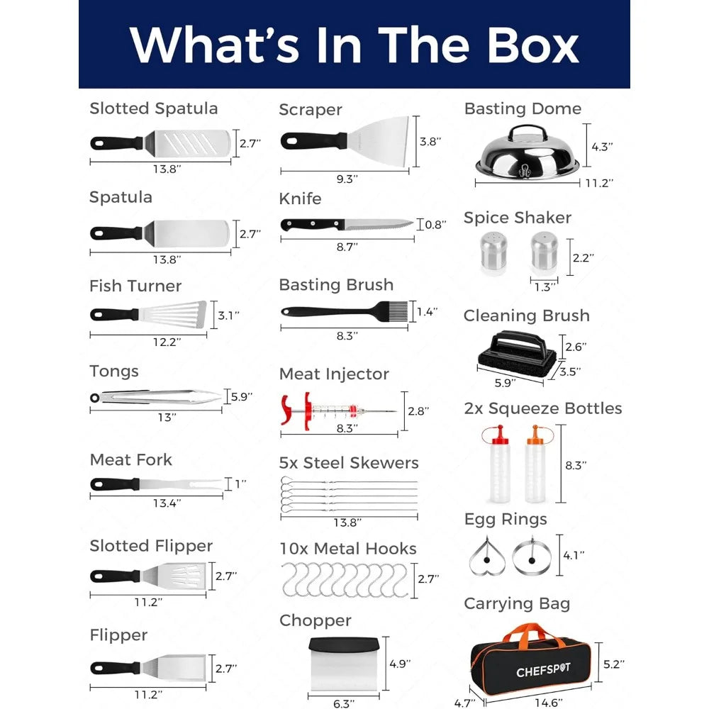 XMSJ 36-Piece Griddle Accessories Kit for Weber Blackstone Griddles