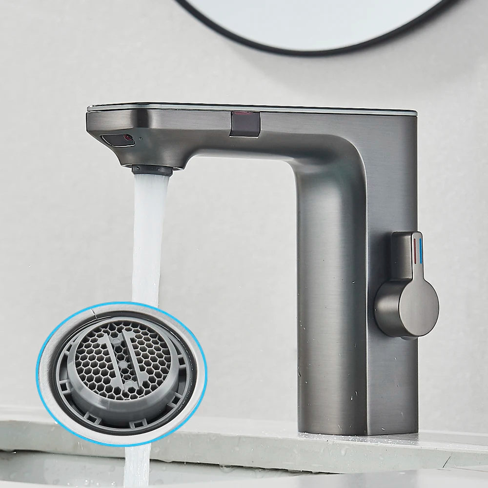 SAFLIHCAR Dual Sensor Bathroom Faucet For Deck Mount Sink