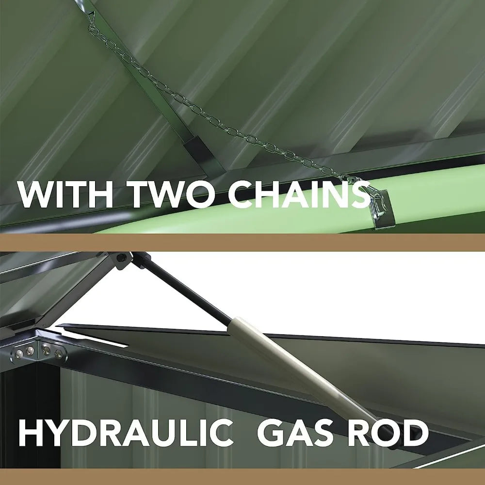 Feature Outdoor Storage Shed Iron With Lockable Door