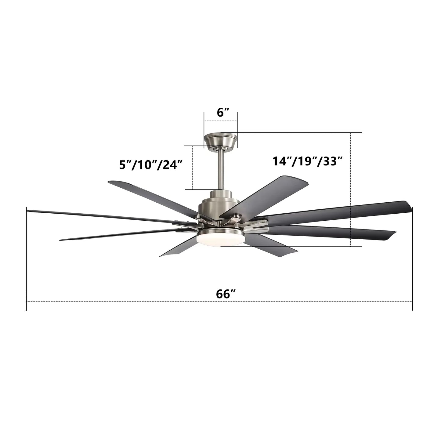 Sofucor Ceiling Fan With LED DC And Remote Control