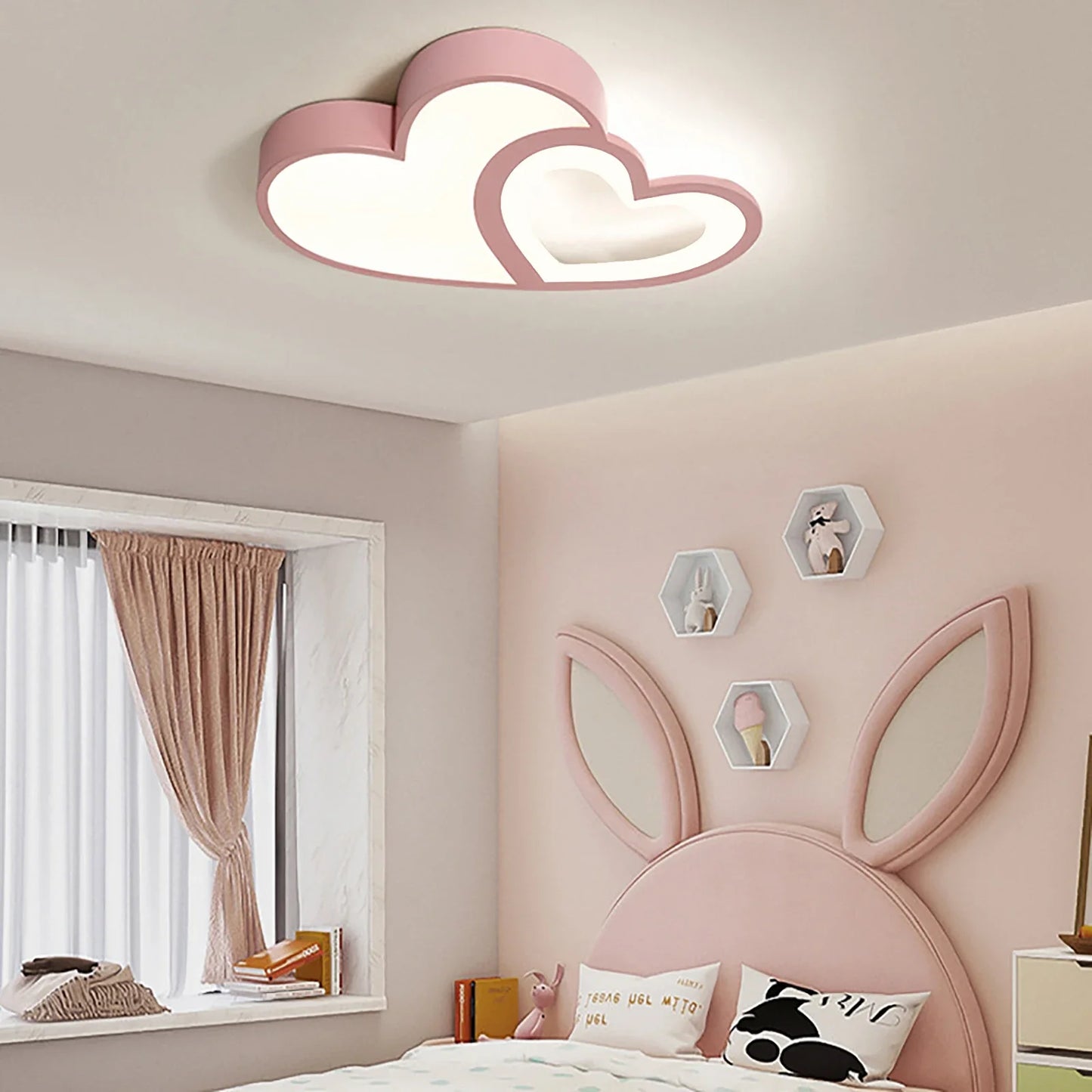 Bymaocar LED Ceiling Light With Remote Control 3 Color Dimmable Modern Cartoon Design For Living Room Bedroom Kids