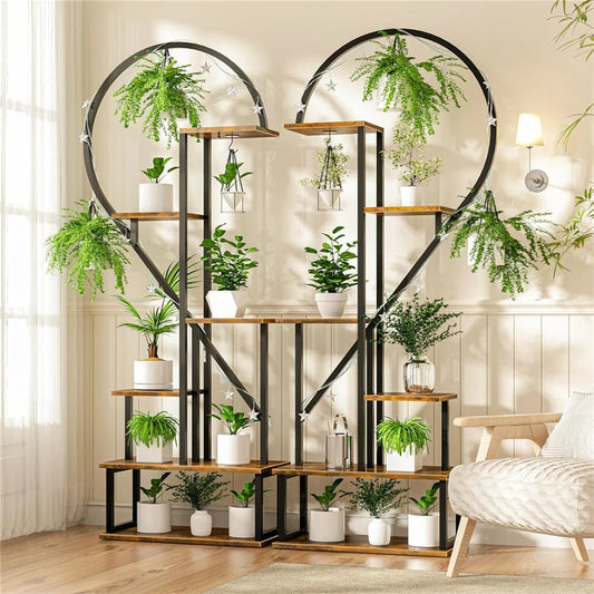 Wisfor Heart Shaped Six Tier Plant Stand Display Rack