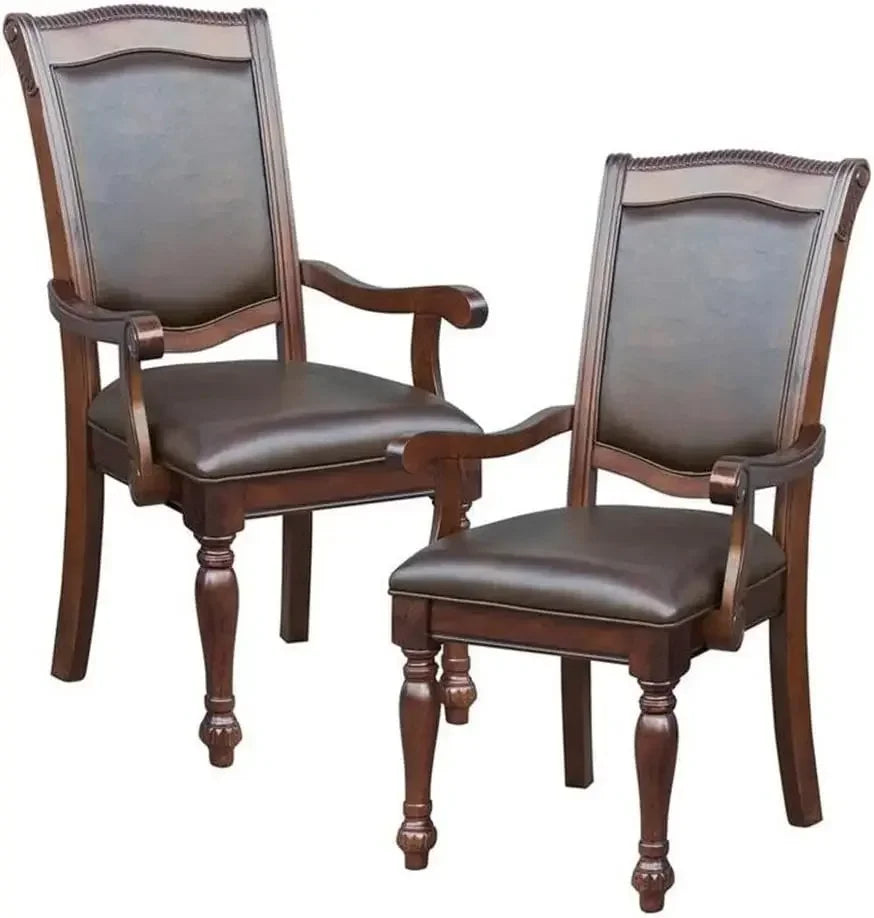 XMSJ Wood Dining Room Arm Chairs Set of 2 Upholstered