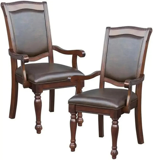 XMSJ Wood Dining Room Arm Chairs Set of 2 Upholstered