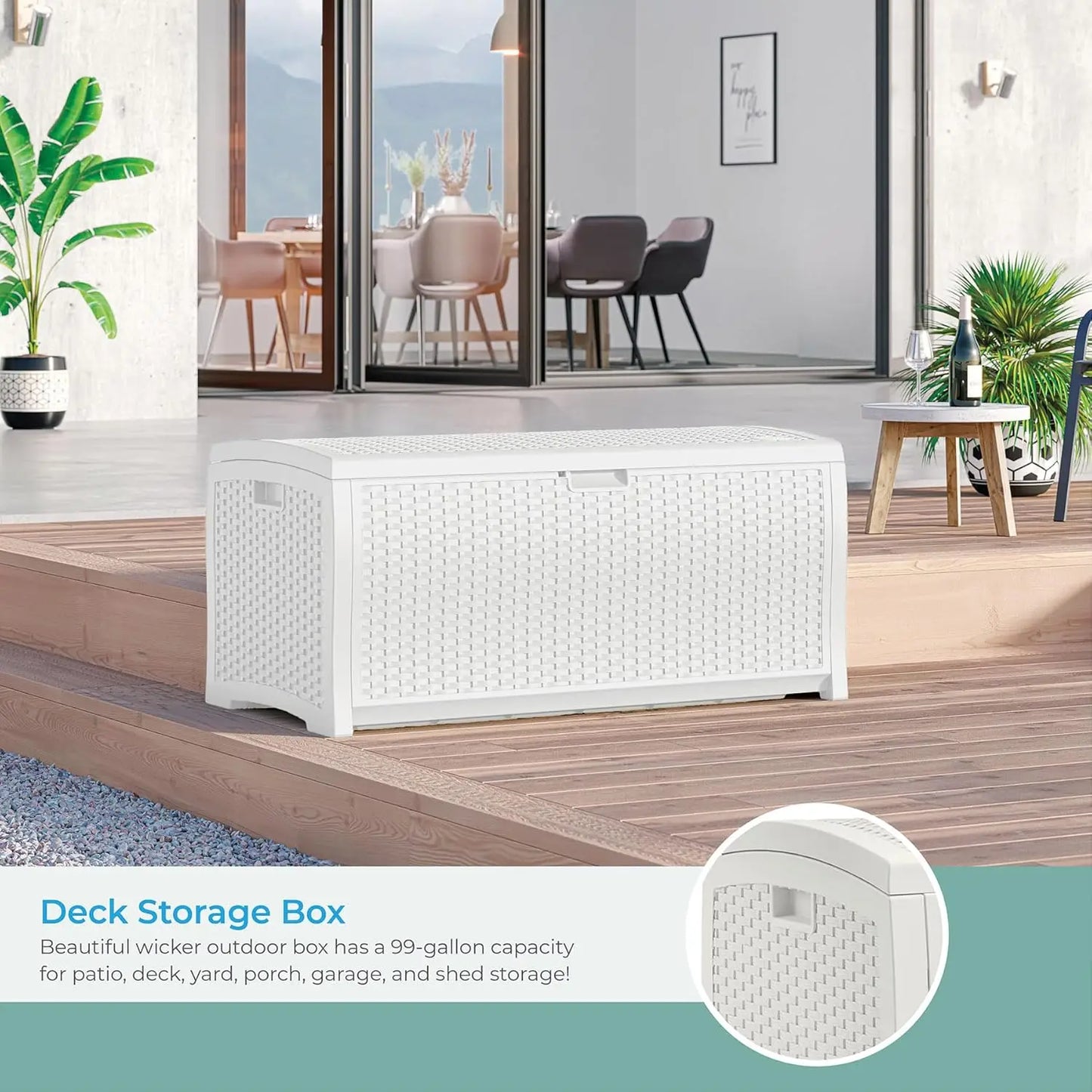 Hign Concerned Outdoor Wicker Deck Box Water Resistant