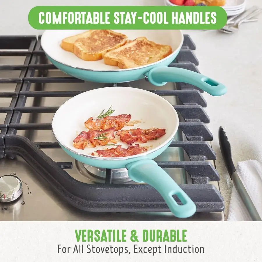 XMSJ Healthy Ceramic Nonstick Cookware Set Induction Safe Dishwasher Safe