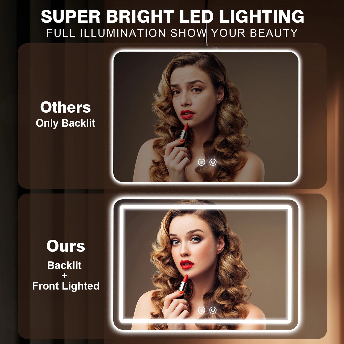 MYGIIVOVO LED Bathroom Vanity Mirror With Backlit Demister Dimmable