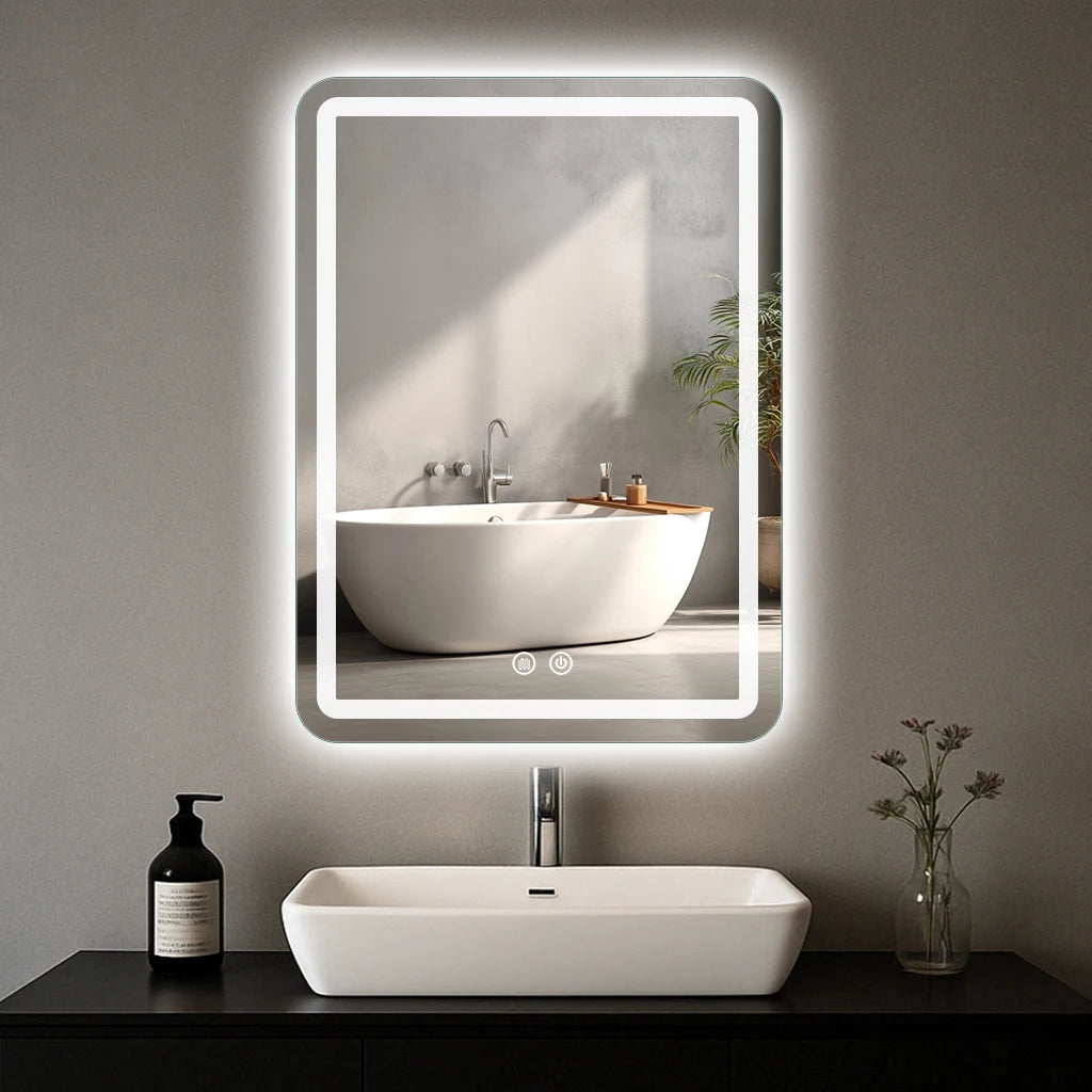 MYGIIVOVO LED Bathroom Mirror With Backlit Lights Wall Mounted Demister