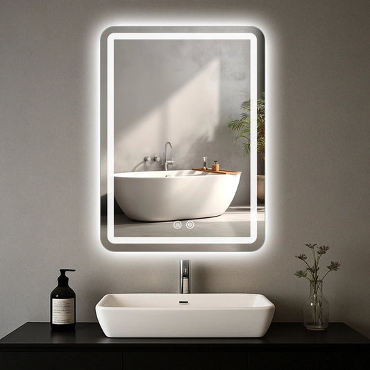 MYGIIVOVO LED Bathroom Mirror With Backlit Lights Wall Mounted Demister