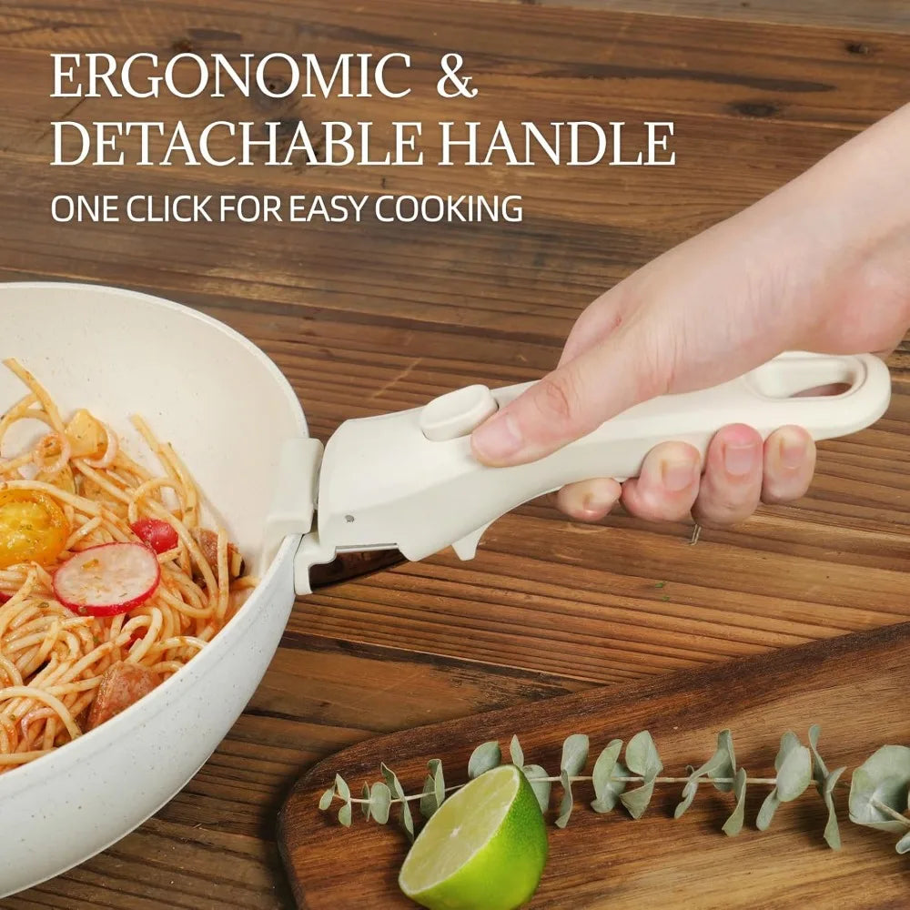 Iosn 23 Piece Ceramic Nonstick Cookware Set Detachable Handle