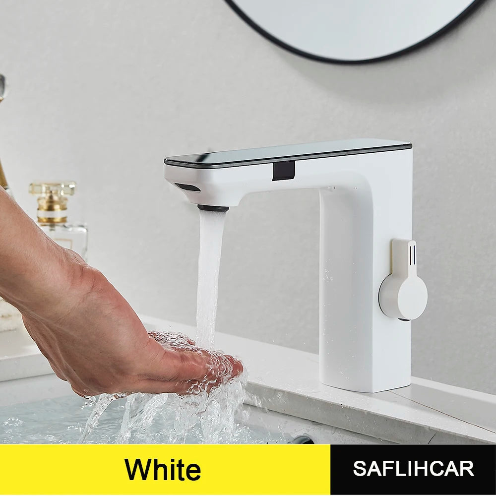 SAFLIHCAR Dual Sensor Bathroom Faucet For Deck Mount Sink