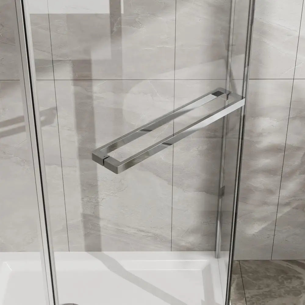 Hign-concerned Neo-Angle Frameless Shower Door Corner Enclosure Chrome Finish
