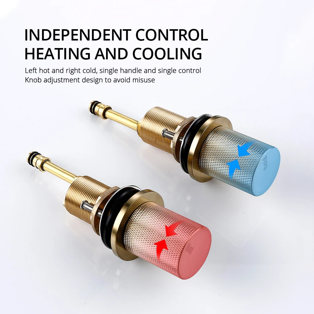 Bagnolux Deck Mounted Basin Faucet Dual Handle Hot Cold Mixer 360 Rotation