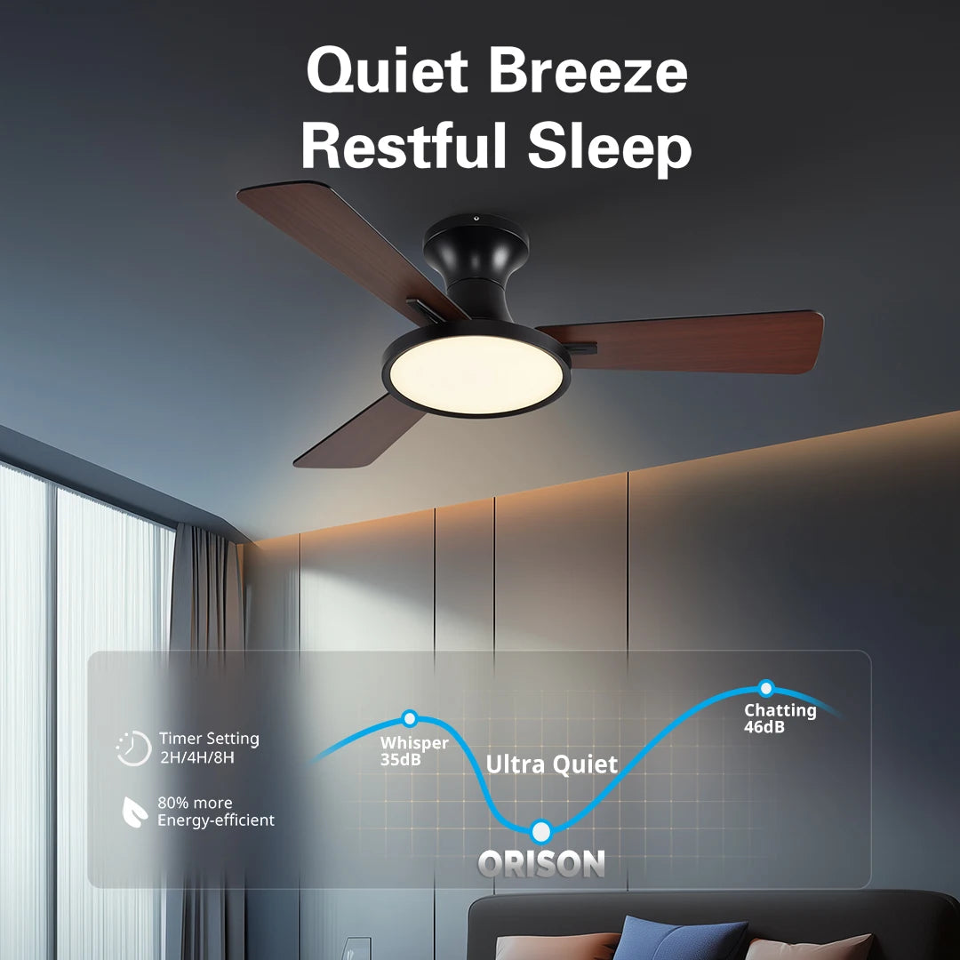 Orison Smart Ceiling Fan With Light RGB Dimmable Six Speed
