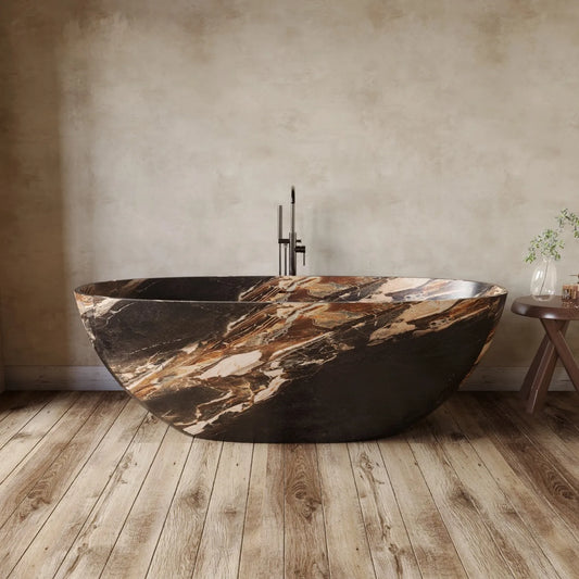 OMGD Positano Marble Freestanding Bathtub For Luxury Bath